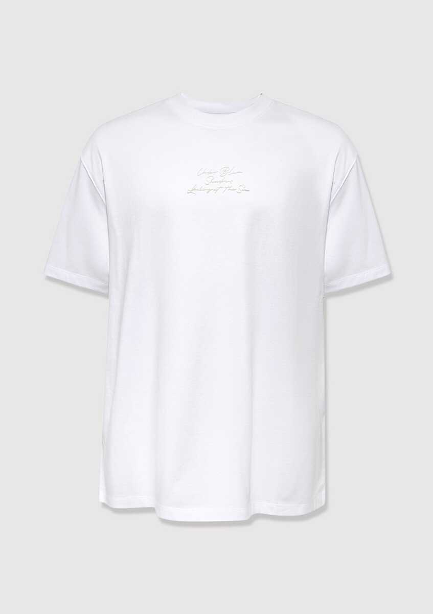 Mavi Baskılı Beyaz Loose Fit Erkek Tişört 0613674-620 - 1