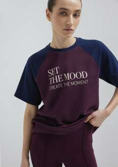 Mavi Baskılı Bordo Regular Fit Kadın Tişört 1613844-70434 