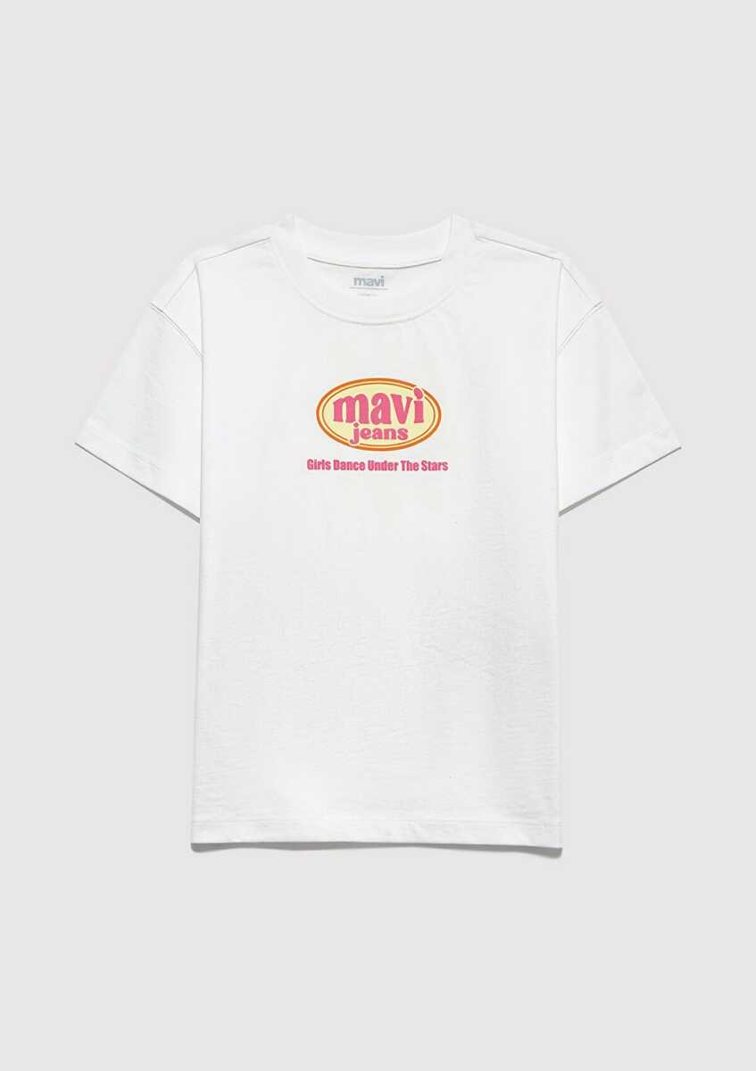 Mavi Baskılı Ekru Loose Fit Çocuk Tişört 7610391-70057 - 3