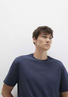 Mavi Baskılı Gece Mavi Erkek Tişört 0613102-85315 