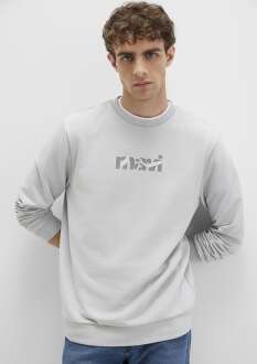 Mavi Baskılı Gri Erkek Sweat 0S10402-70075
