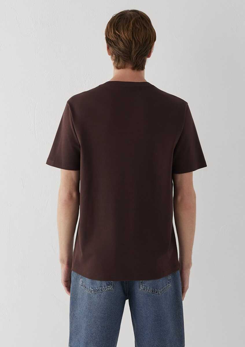 Mavi Baskılı Kahverengi Loose Fit Erkek Tişört 0613662-88083 - 5