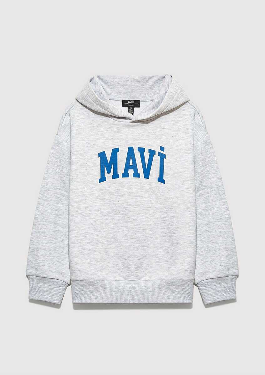 Mavi Baskılı Kapüşonlu Çocuk Sweat 6S10113-88467 - Mavi