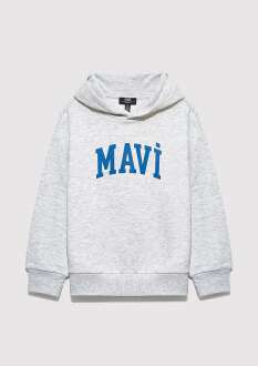 Mavi Baskılı Kapüşonlu Çocuk Sweat 6S10113-88467
