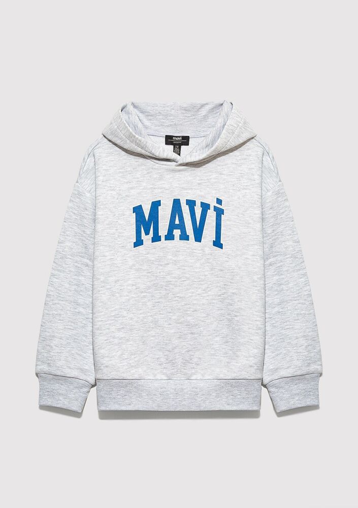 Mavi Baskılı Kapüşonlu Çocuk Sweat 6S10113-88467