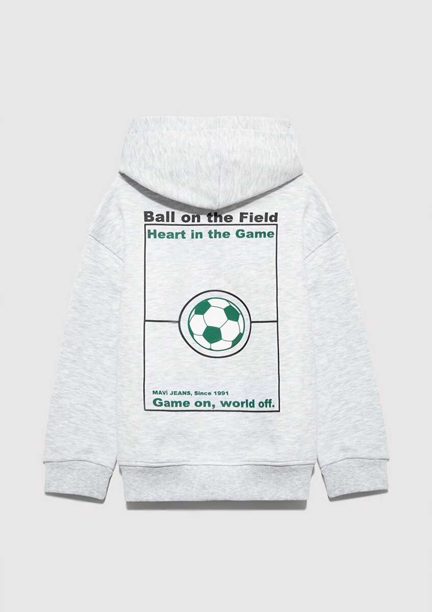 Mavi Baskılı Kapüşonlu Gri Çocuk Sweatshirt 6S10182-88467 - Mavi (1)