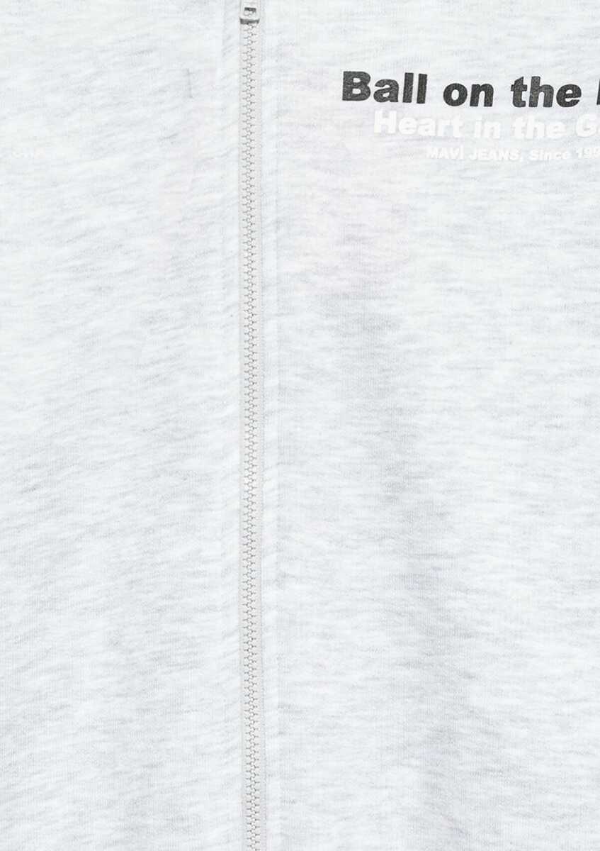 Mavi Baskılı Kapüşonlu Gri Çocuk Sweatshirt 6S10182-88467 - 4