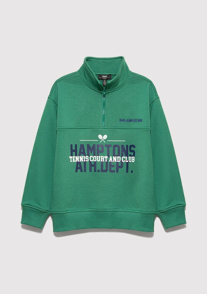 Mavi Baskılı Kapüşonlu Yeşil Loose Fit Çocuk Sweatshirt6S10169-71697