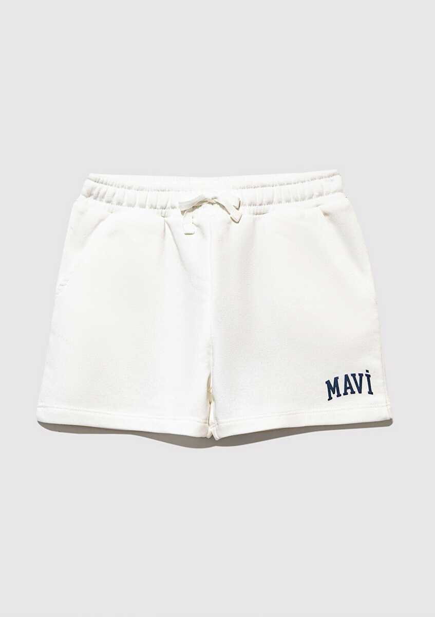 Mavi Baskılı Kırık Beyaz Çocuk Şort 7410002-70057 (1)
