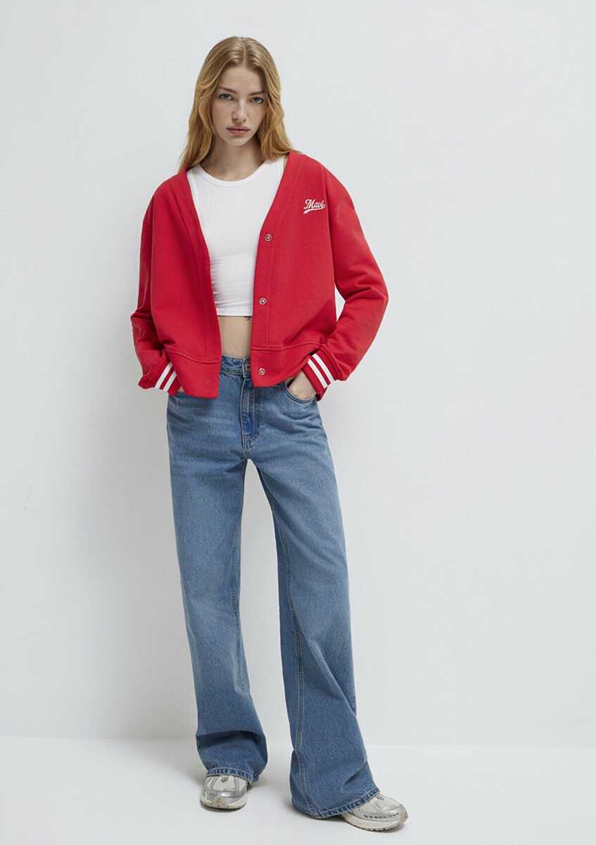Mavi Baskılı Kırmızı Kadın Sweatshirt 1S10511-70477 - 3