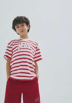 Mavi Baskılı Kırmızı Loose Fit Çocuk Tişört 6610251-91366 