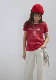 Mavi Baskılı Kırmızı Regular Fit Çocuk  Tişört 7610399-70478 