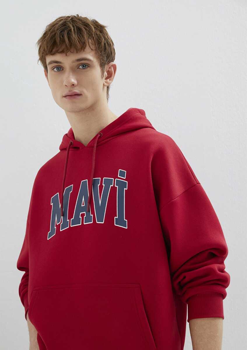 Mavi Baskılı Koyu Acı Kırmızı Erkek Sweat 067149-70464 - 1