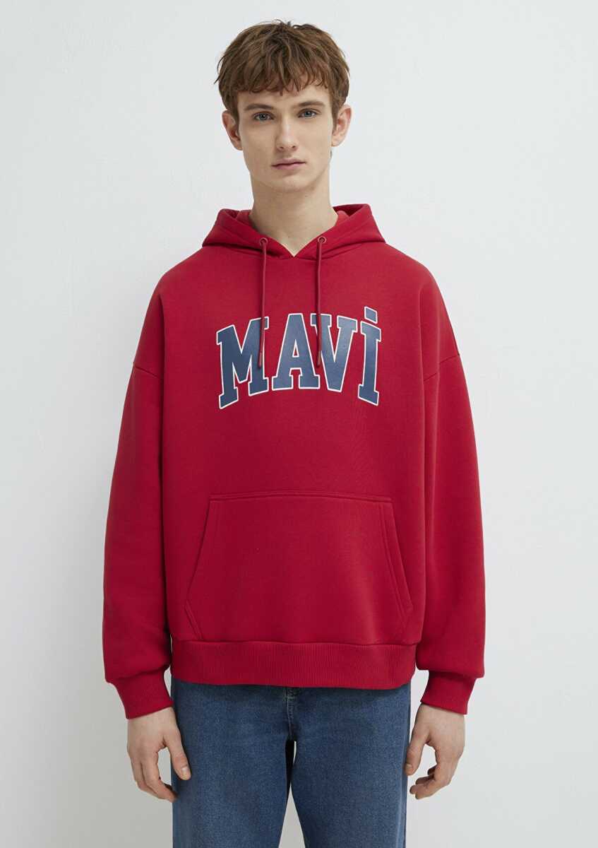 Mavi Baskılı Koyu Acı Kırmızı Erkek Sweat 067149-70464 - 3