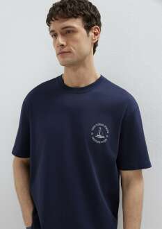 Mavi Baskılı Lacivert Loose Fit Erkek Tişört 0613282-82318 