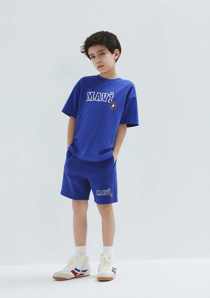 Mavi Baskılı Mavi Loose Fit Çocuk Şort 6410017-70907