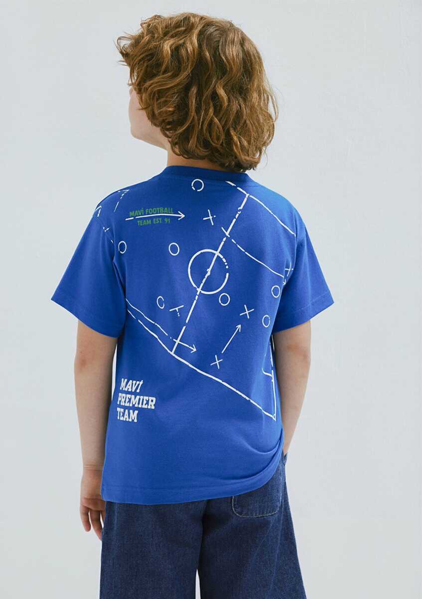 Mavi Baskılı Mavi Loose Fit Çocuk Tişört 6610415-82491 (1)