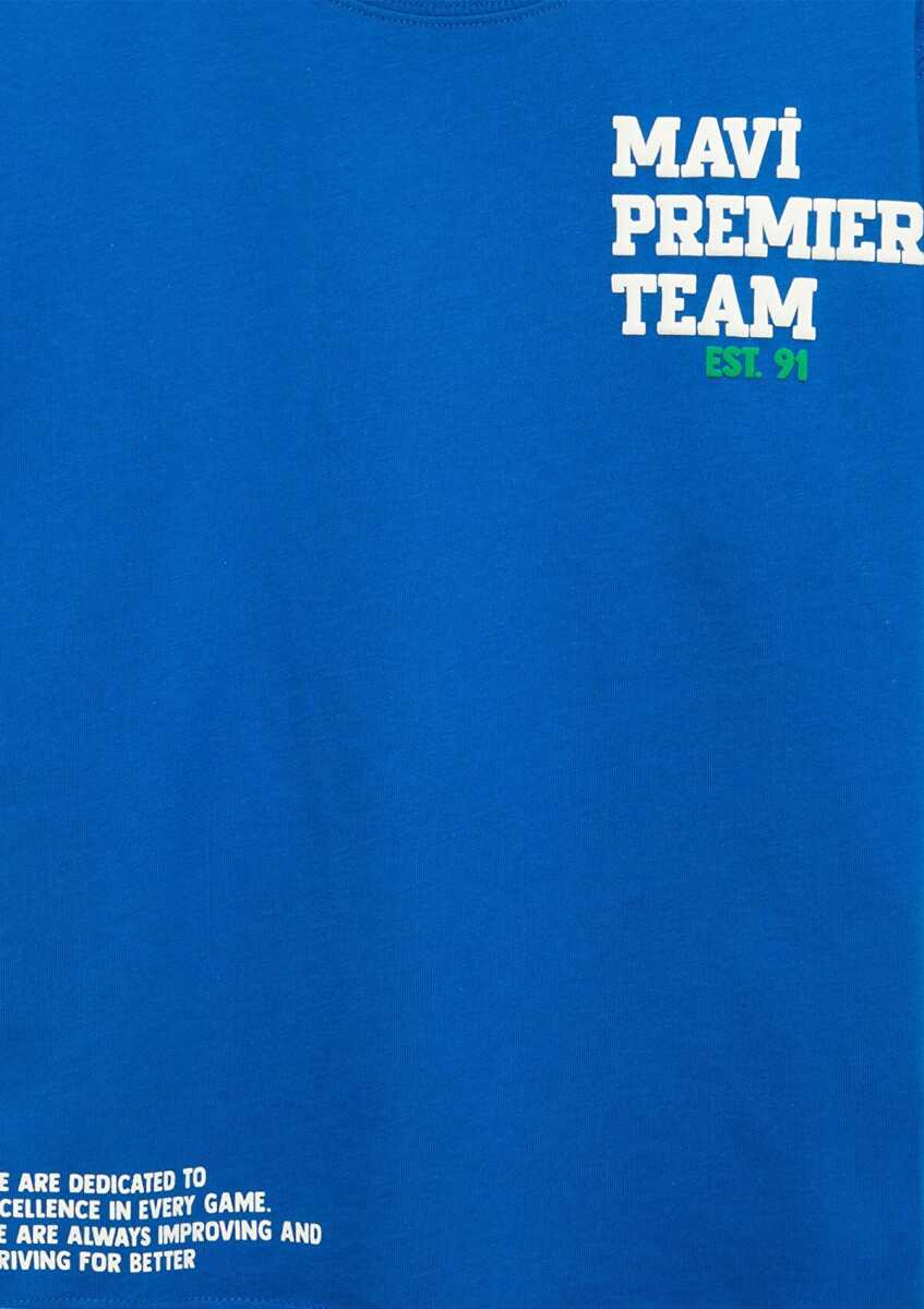 Mavi Baskılı Mavi Loose Fit Çocuk Tişört 6610415-82491 - 5