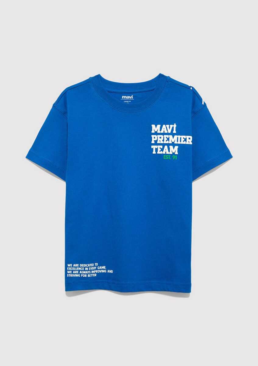 Mavi Baskılı Mavi Loose Fit Çocuk Tişört 6610415-82491 - 3