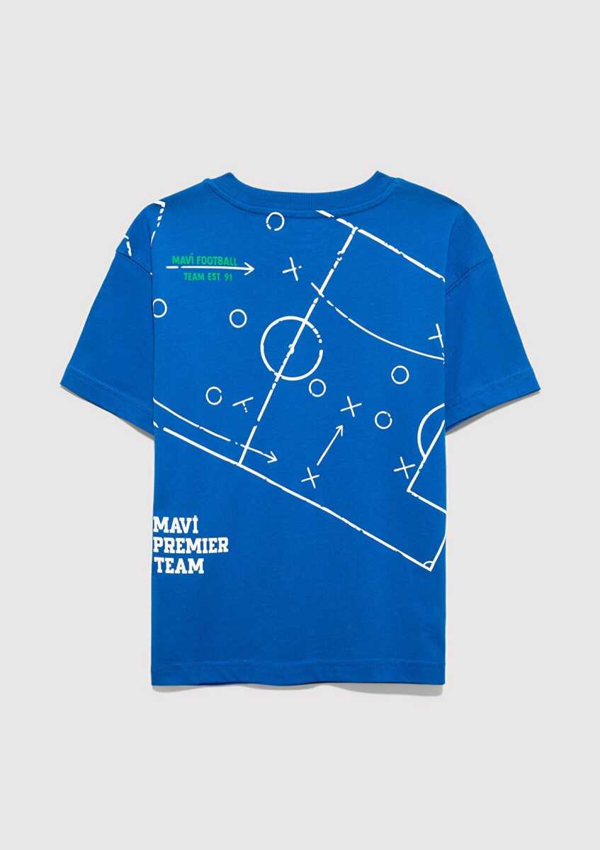Mavi Baskılı Mavi Loose Fit Çocuk Tişört 6610415-82491 - 4
