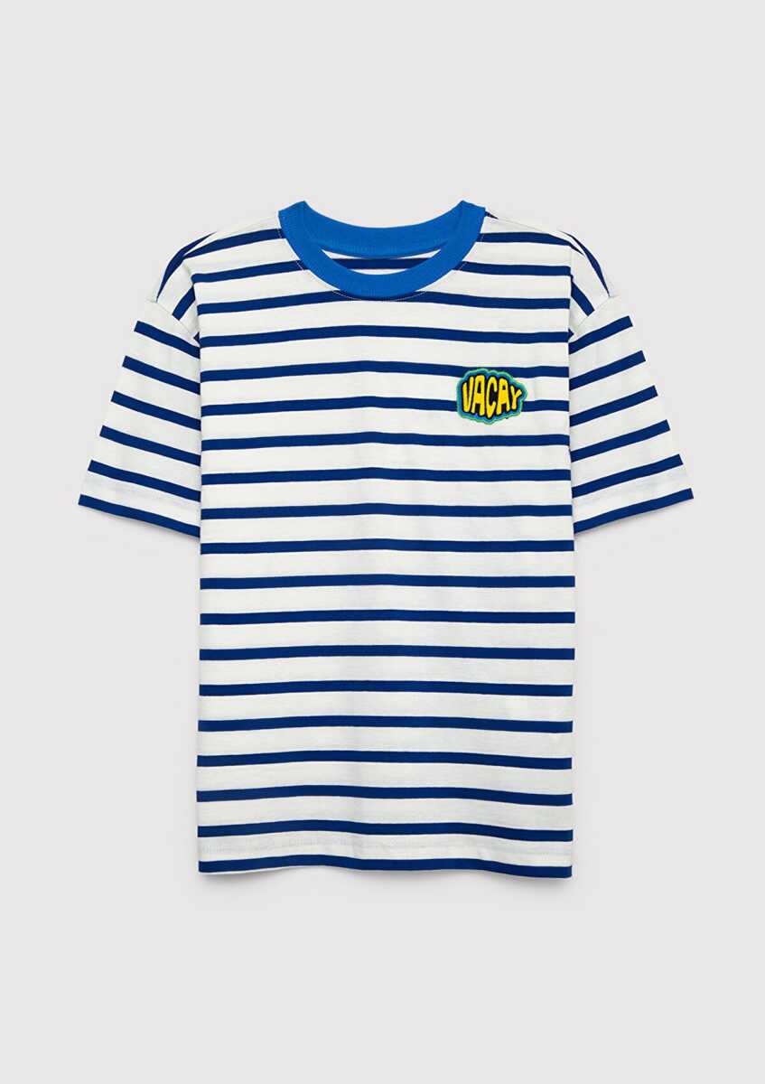 Mavi Baskılı Mavi Loose Fit Çocuk Tişört 6610468-86975