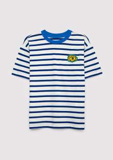 Mavi Baskılı Mavi Loose Fit Çocuk Tişört 6610468-86975