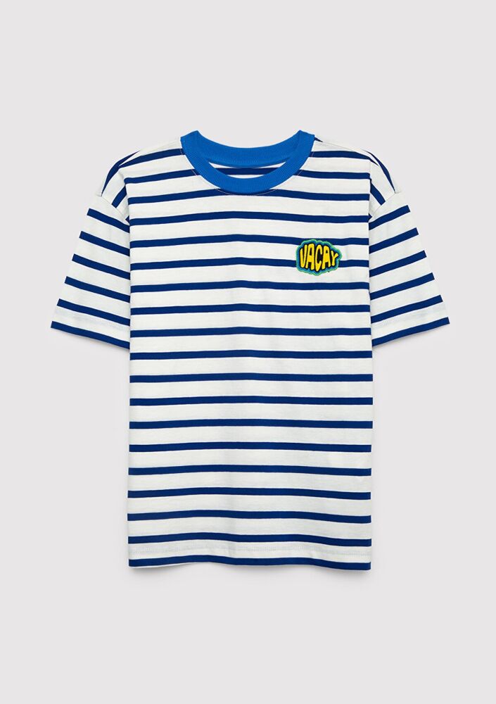 Mavi Baskılı Mavi Loose Fit Çocuk Tişört 6610468-86975