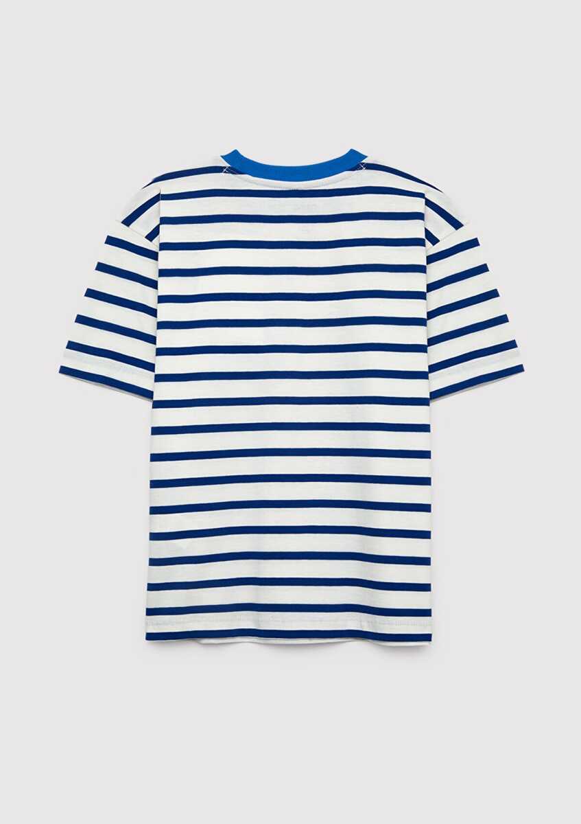 Mavi Baskılı Mavi Loose Fit Çocuk Tişört 6610468-86975 (1)