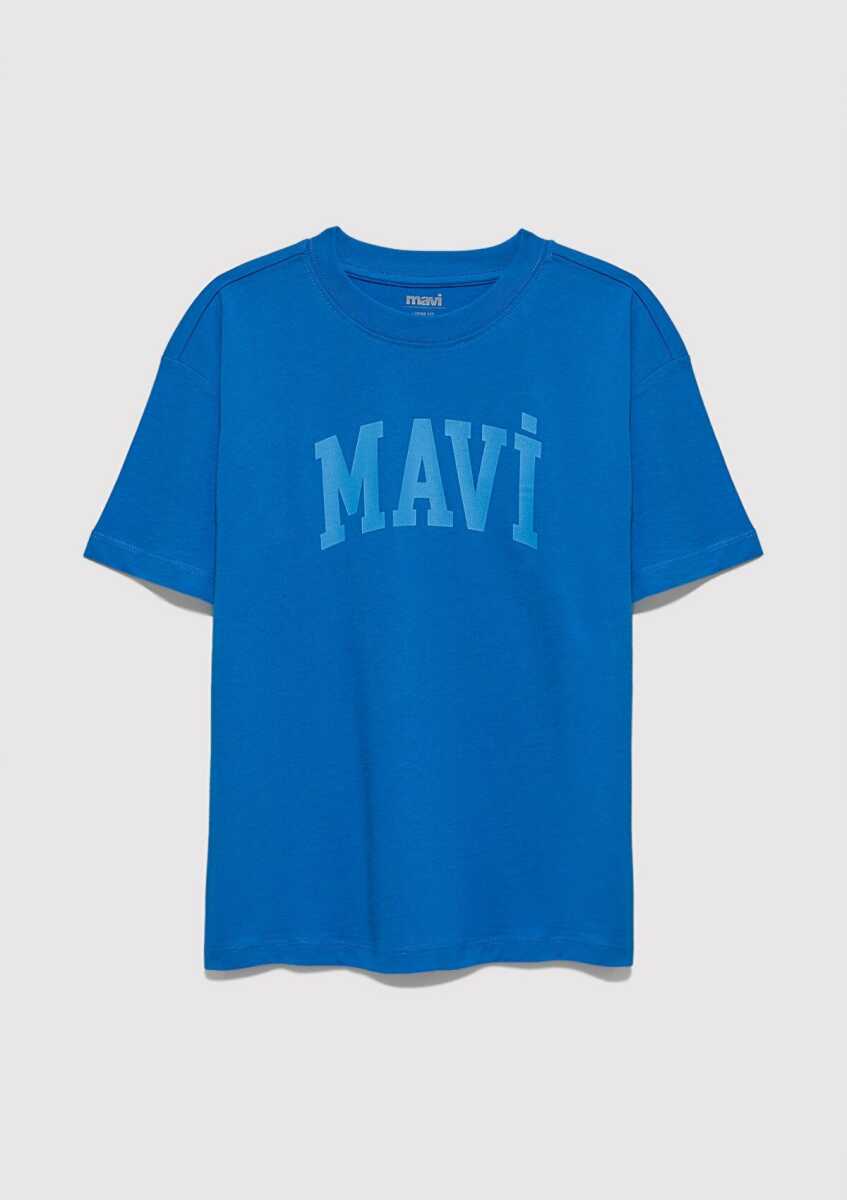 Mavi Baskılı Mavi Loose Fit Çocuk Tişört 6610484-70902 - 1