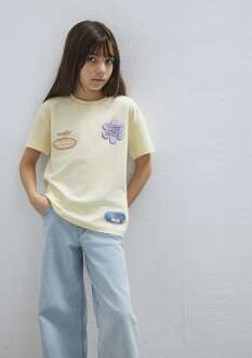 Mavi Baskılı Sarı Loose Fit Çocuk Tişört 7610388-89143 