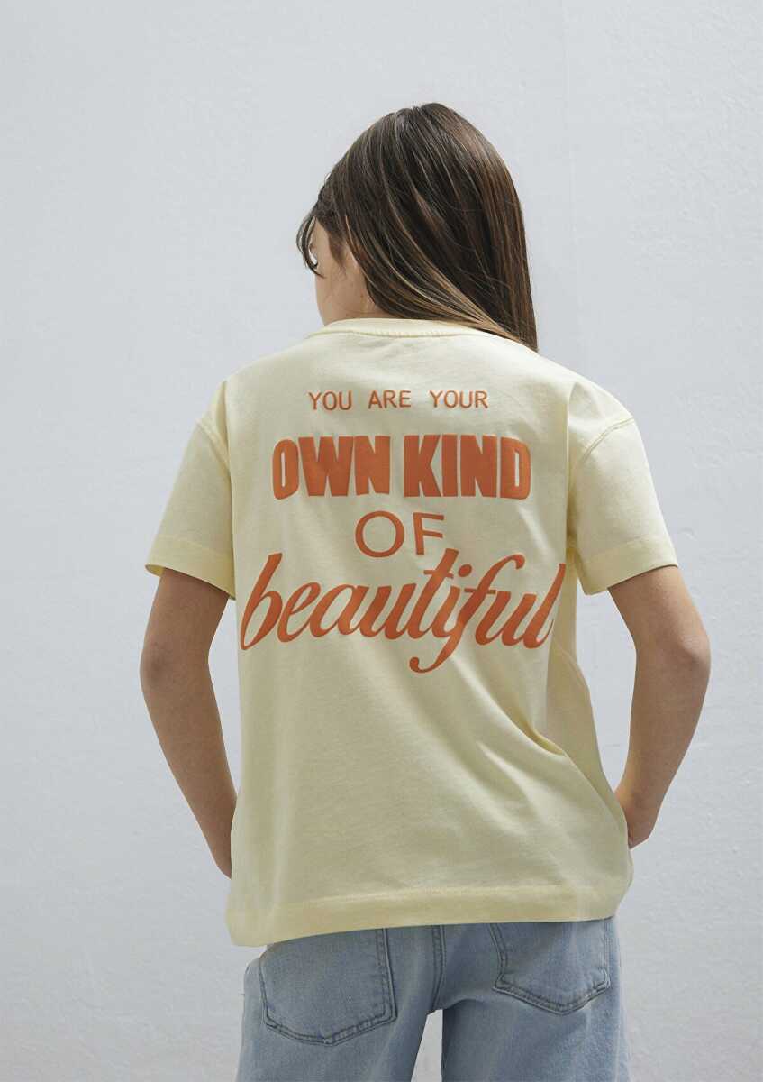 Mavi Baskılı Sarı Loose Fit Çocuk Tişört 7610388-89143 (1)