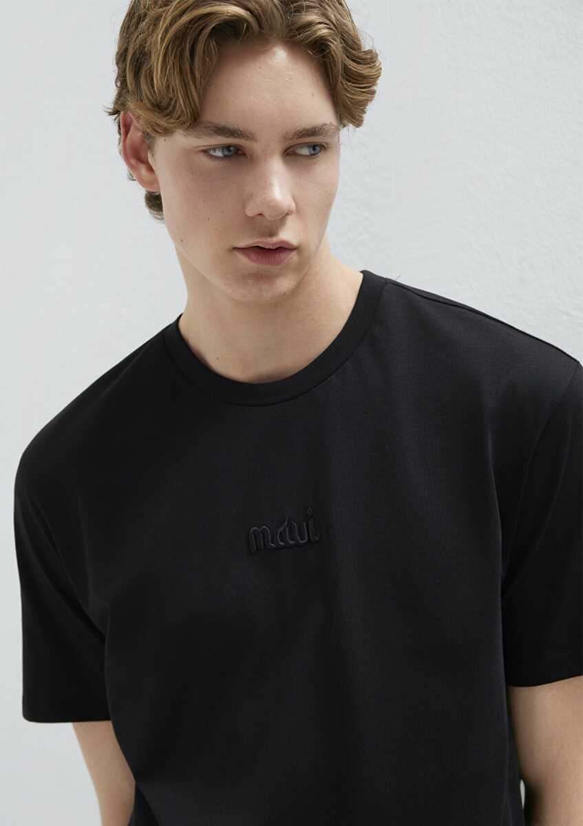 Mavi Baskılı Siyah Erkek Tişört 0610100-900 - 2