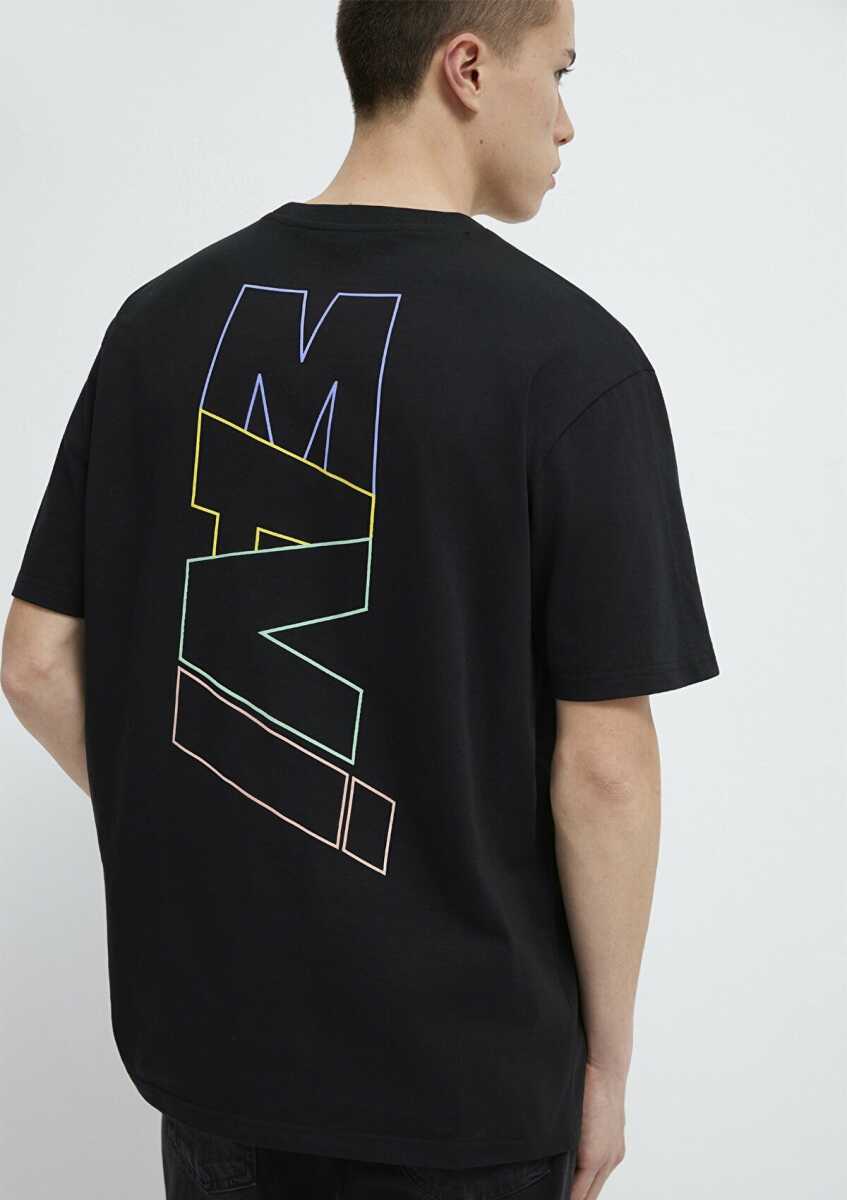 Mavi Baskılı Siyah Erkek Tişört 0612350-900 - 1