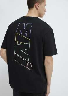 Mavi Baskılı Siyah Erkek Tişört 0612350-900