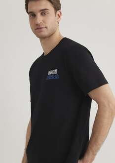 Mavi Baskılı Siyah Erkek Tişört 066841-900