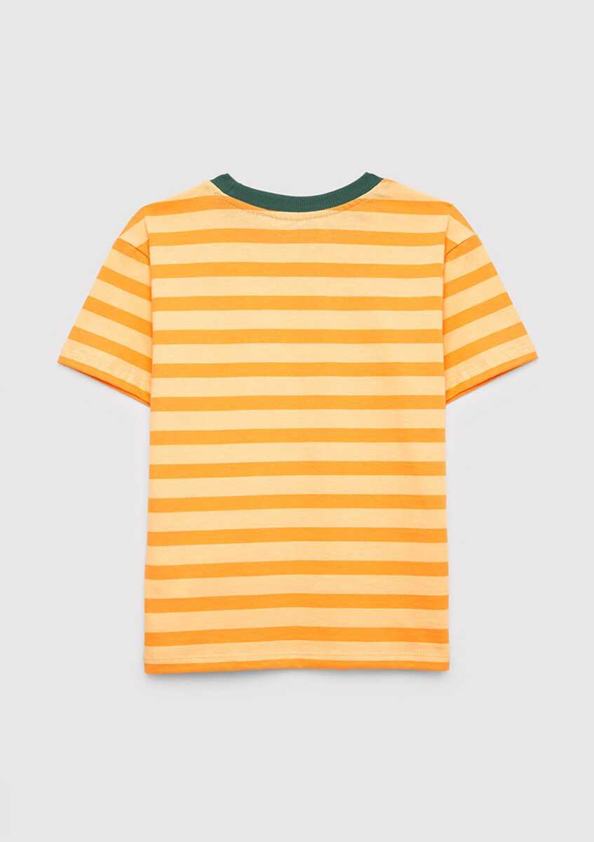 Mavi Baskılı Turuncu Loose Fit Çocuk Tişört 6610467-89144 - 2