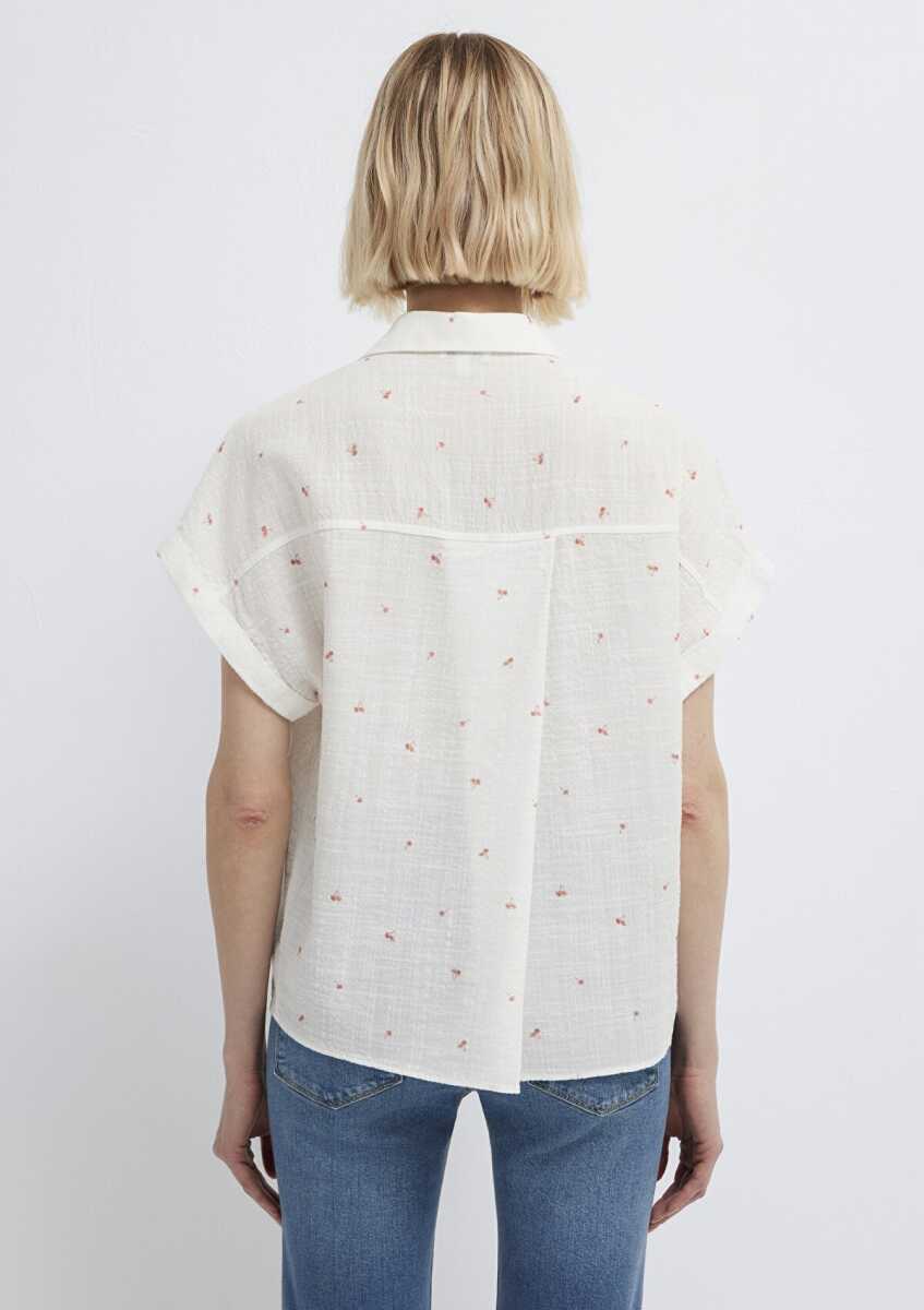 Mavi Baskılı Turuncu Loose Fit Kadın Gömlek 1211445-91495 - 6