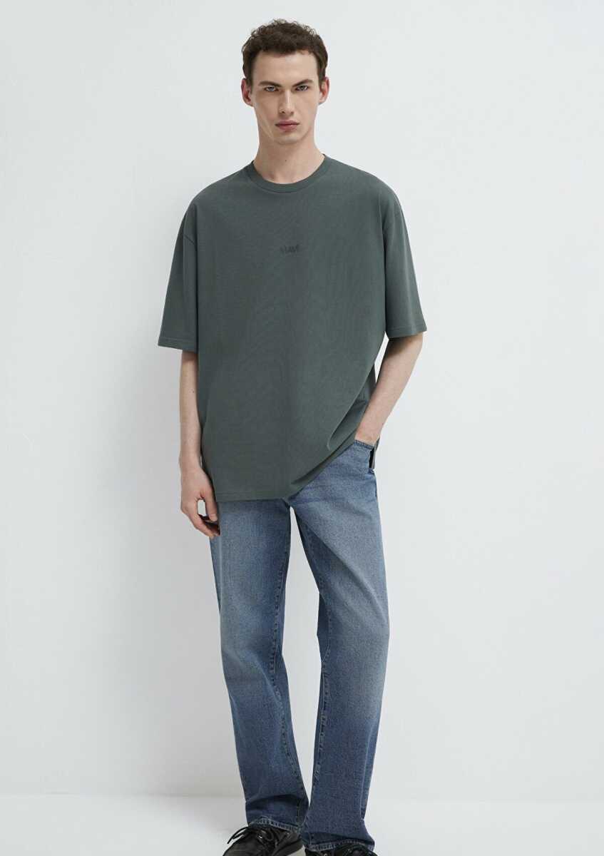 Mavi Baskılı Yeşil Erkek Tişört 0613093-71598 (1)