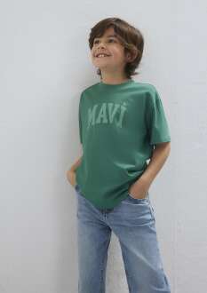 Mavi Baskılı Yeşil Loose Fit Çocuk Tişört 6610484-71697 