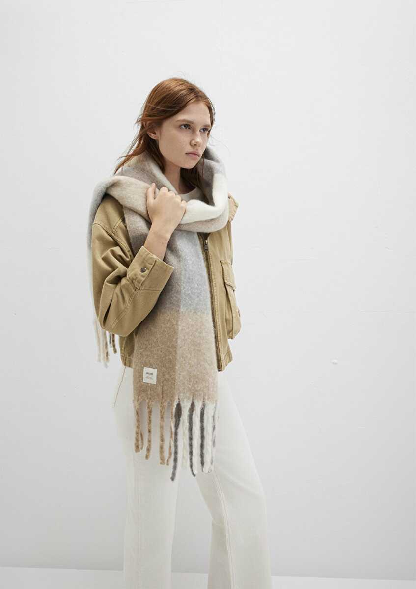 Mavi Bej Kadın Atkı 1913603-30221 - Mavi