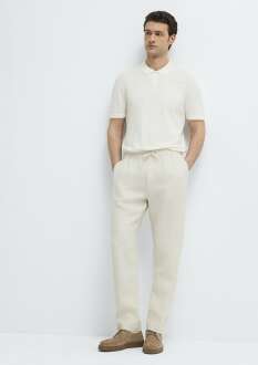 Mavi Bej Keten Erkek Pantolon 0010577-70134 