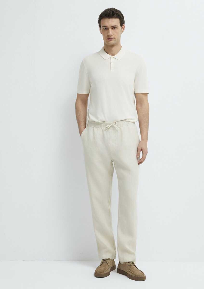 Mavi Bej Keten Erkek Pantolon 0010577-70134 (1)