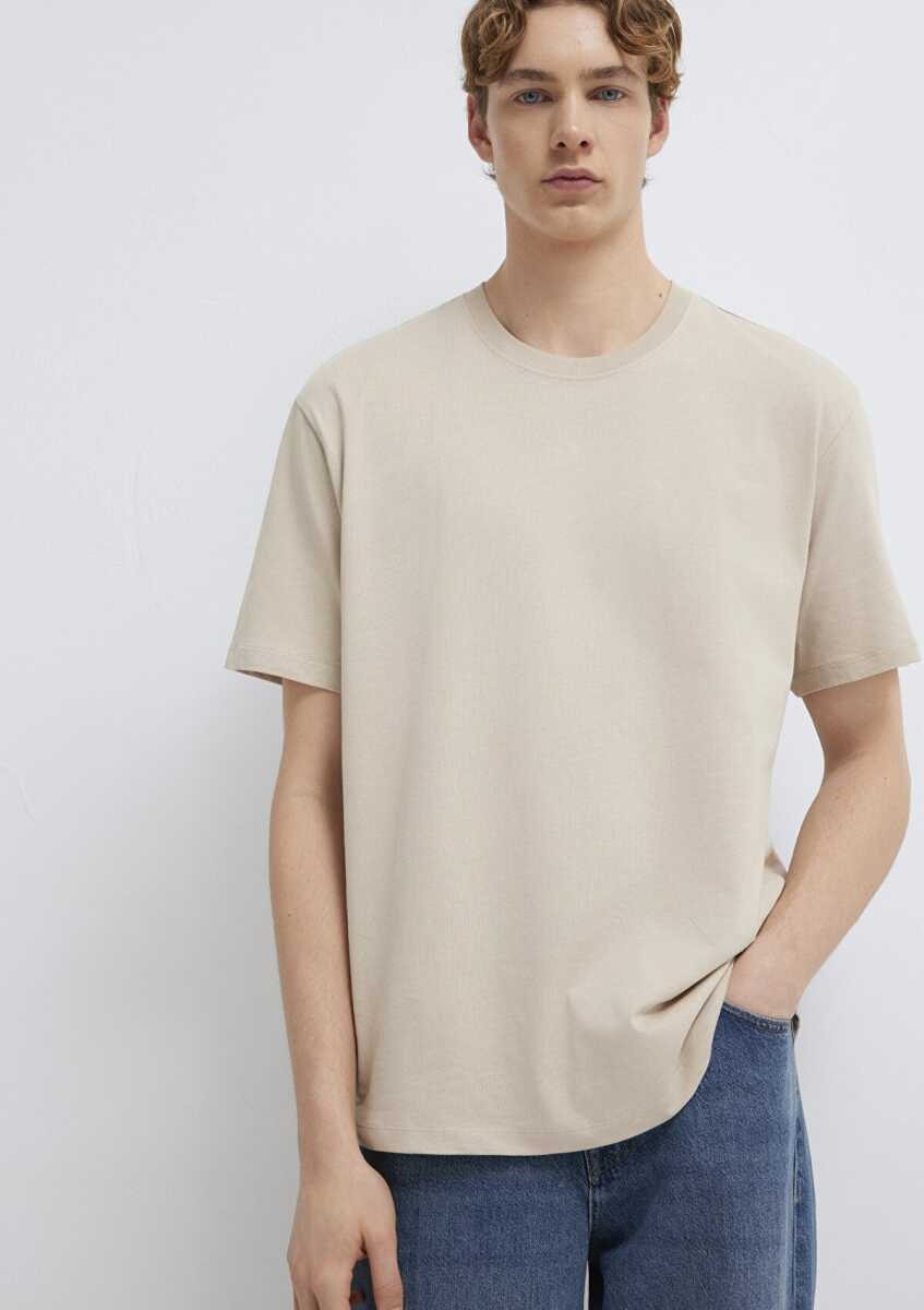 Mavi Bej Loose Fit  Basic Erkek Tişört  066249-70004