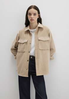 Mavi Bej Loose Fit Kadın Gömlek 1211281-80084 