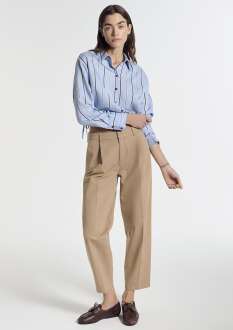 Mavi Bej Pilili Kadın Pantolon 1011147-70215 