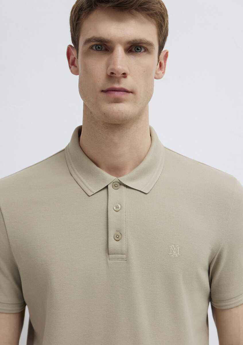 Mavi Bej Sim Fit Erkek Polo Tişört 064946-80697 - 6