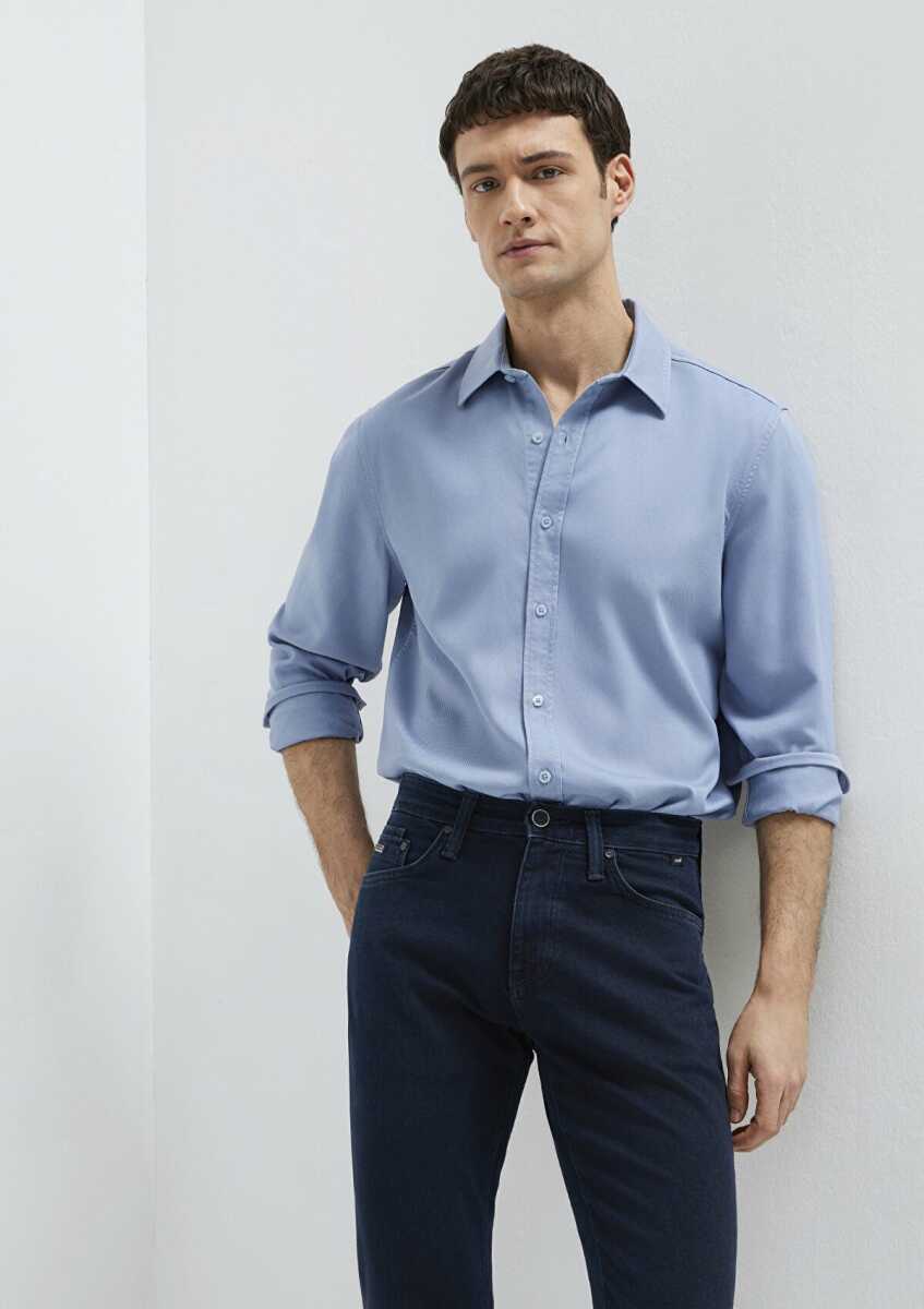 Mavi Bej (TENCEL™) Regular Fit Erkek Gömlek 0210818-70813