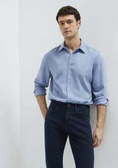 Mavi Bej (TENCEL™) Regular Fit Erkek Gömlek 0210818-70813 
