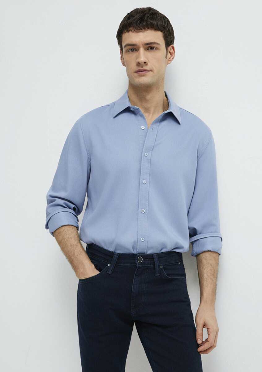 Mavi Bej (TENCEL™) Regular Fit Erkek Gömlek 0210818-70813 (1)