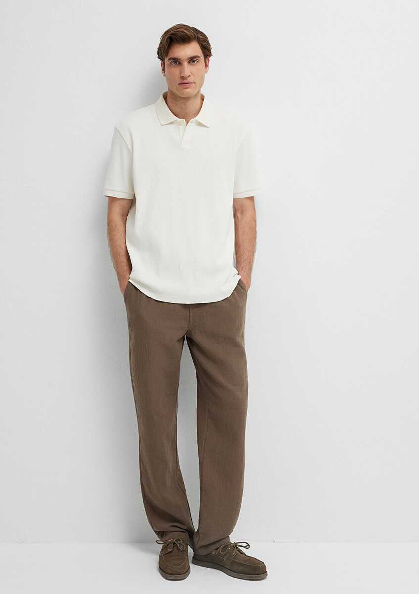 Mavi Beli Lastikli Kahverengi Regular Fit Erkek Pantolon 0010596-83866